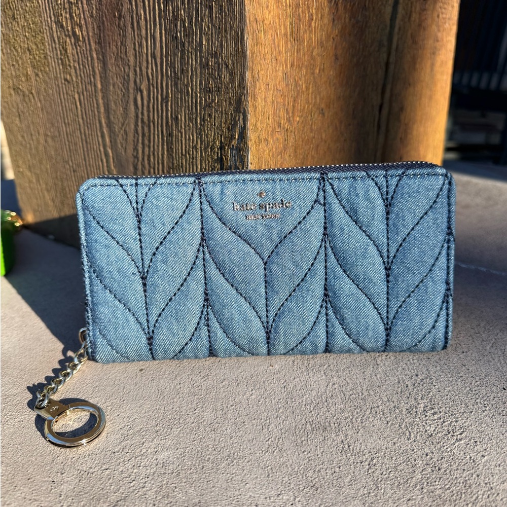 Kate Spade Briar Lane Denim Quilted Wallet